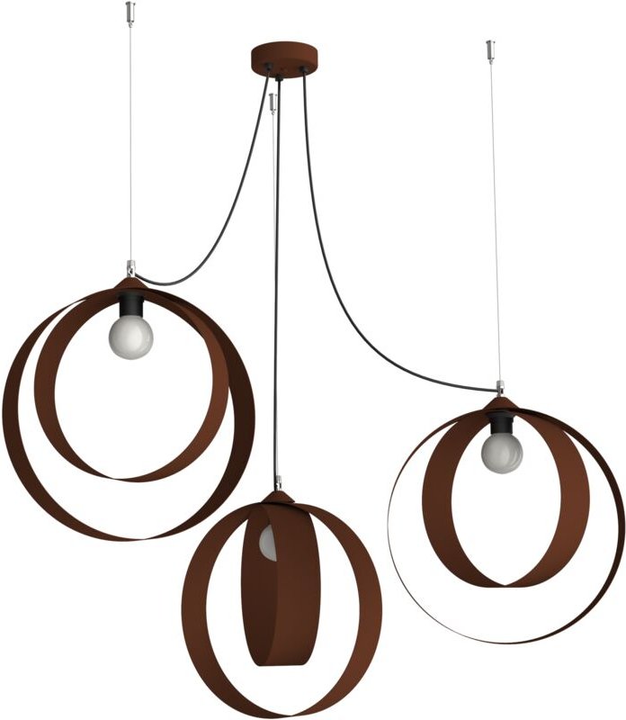 Shell sospensione 3 luci monocolore opaco