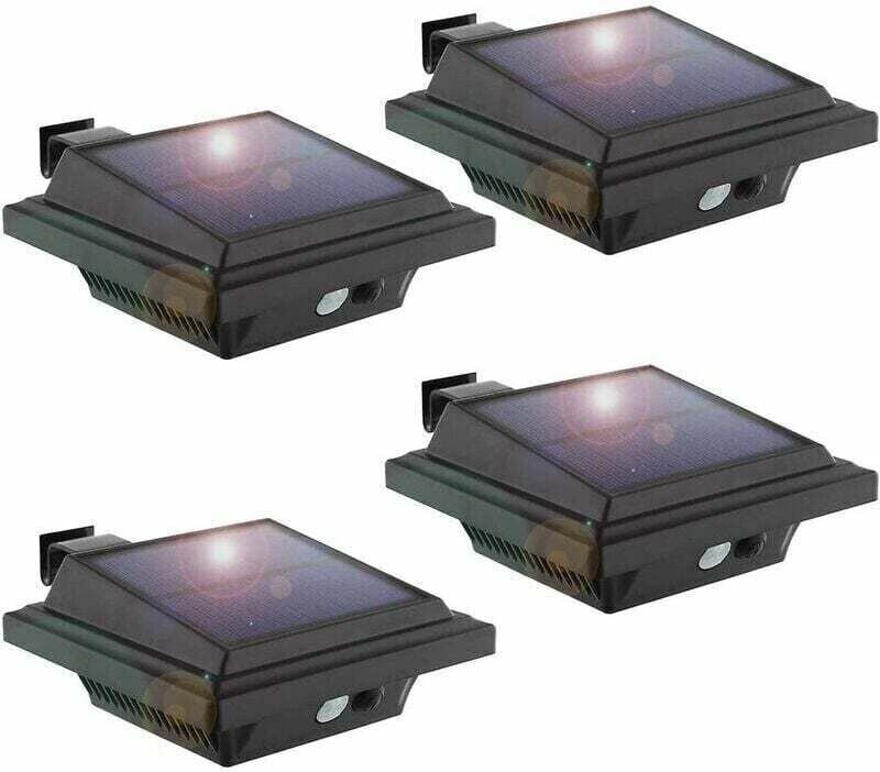 Solarbetriebene Außenleuchte mit Bewegungsmelder, 25 LED-Solar-Dachrinnenleuchten, IP65 wasserdicht, 500 lm, kabellose d...