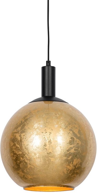 Design-Hängelampe schwarz mit goldenem Glas – Bert