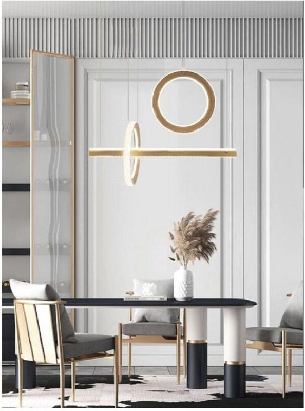 Trade Shop - 80W led Pendelleuchte Kronleuchter 6500K 4000K Kristalleffekt Modern LP-23 - Gold