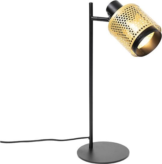 Industrielle Tischlampe schwarz mit Gold - Kayden