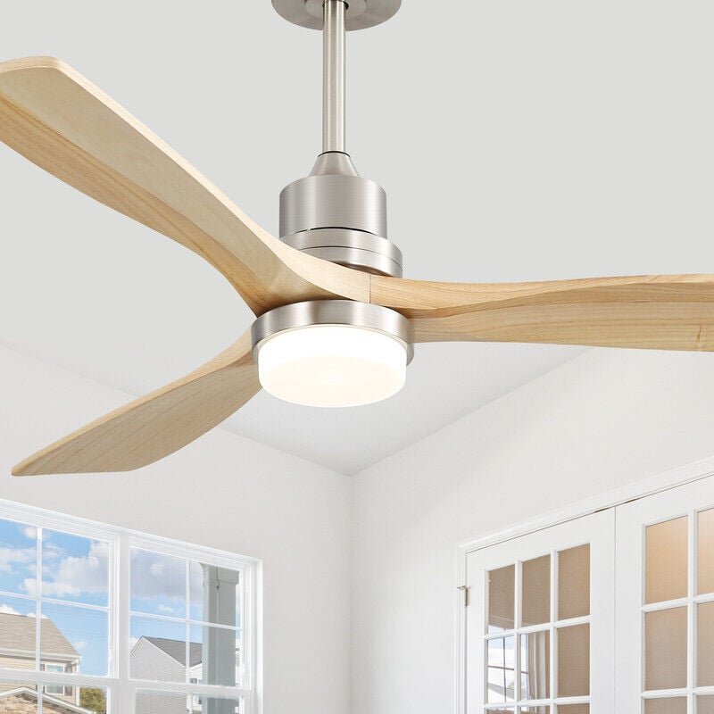 Sofucor Ventilateur de Plafond Nickel avec Lumière - 132cm