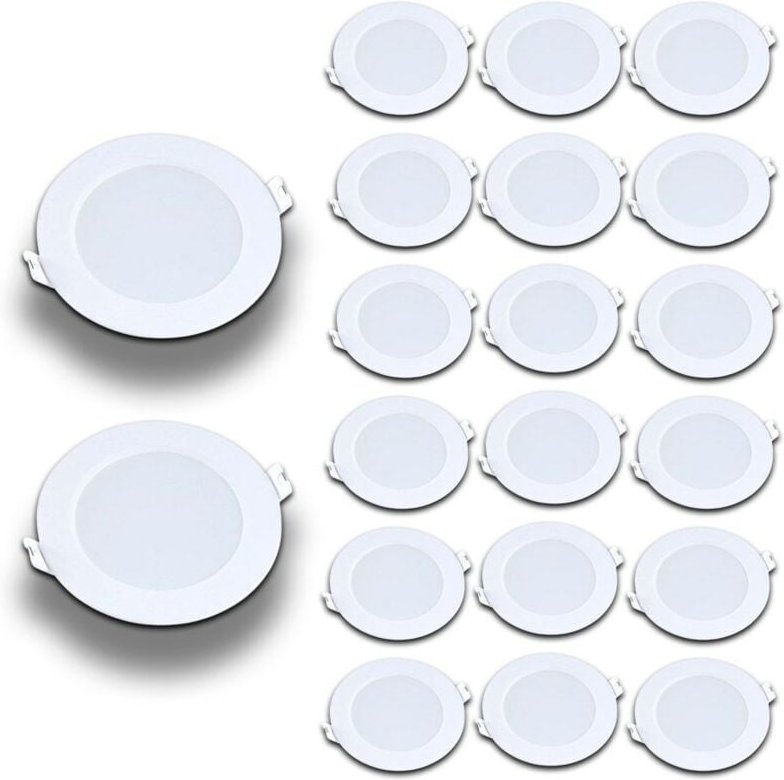 Arum Lighting - Packung mit 20 Deckeneinbauleuchten 6W Eq 60W 600 Lumen Naturweiß
