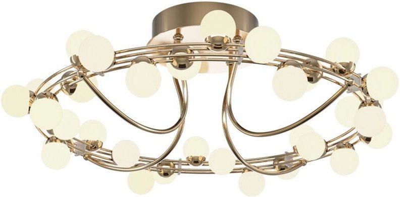 Maytoni Tessara Moderne integrierte LED-Deckenleuchte, halbbündig, goldfarben, 3000 K, 4100 lm, weißer Schirm