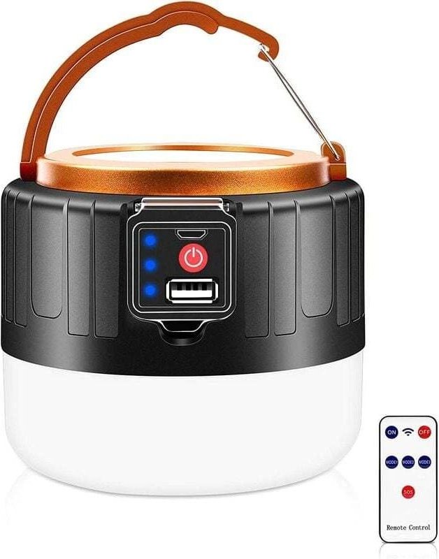 Wiederaufladbare LED-Campinglaterne, 1000 lm Solar-Campinglicht, tragbare Campinglampen mit Fernbedienung für Zelte, 5 M...