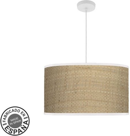 Fabrilamp - Fashion Pendelleuchte 3xe27 weiß/hellbraun regx50x50cm mit Diffusor