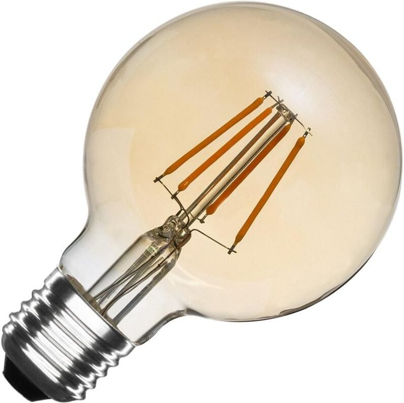 Efectoled - LED-Glühbirne Filament E27 6W 600 lm Dimmbar G80 Gold No Flicker 2700K Warmweiß