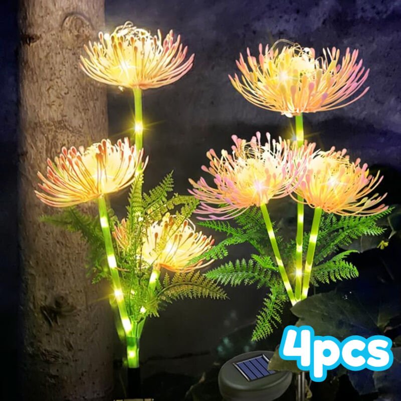 Led neue Solarblumen-Rasenlampe, LED-Simulationsblumen-Straßenlampe für den Außenbereich, dekorative Rasenlampe für den ...