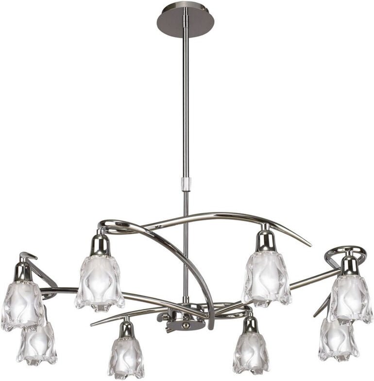 Inspired Mantra Amel Teleskopisch, 8-flammig, L1/SGU10, poliertes Chrom, Kompaktleuchtstofflampen im Lieferumfang enthal...