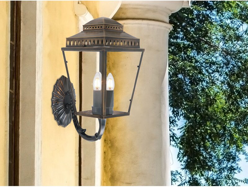 Elstead - Außenwandleuchte mansion house im Landhausstil, Altmessing Höhe 48cm