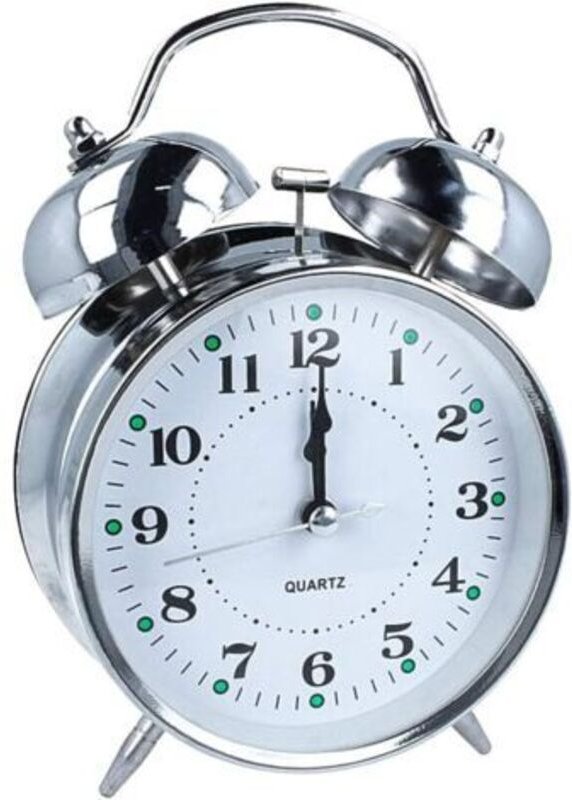 Wecker mit Glocke, Nachttischwecker mit Doppelglocke, klassischer Wecker, Uhr