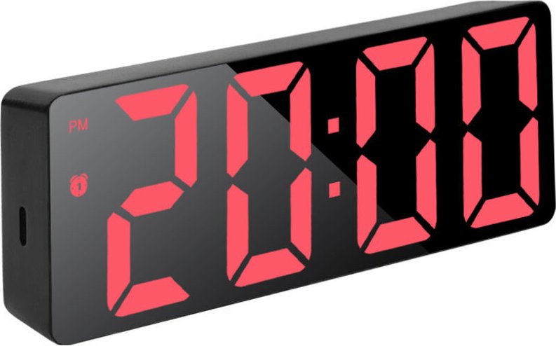 LED-Digitalwecker, Digitaler Morgenwecker mit Uhrzeit, Datum, Temperatur, Schlummerfunktion, einstellbarer Helligkeit, D...