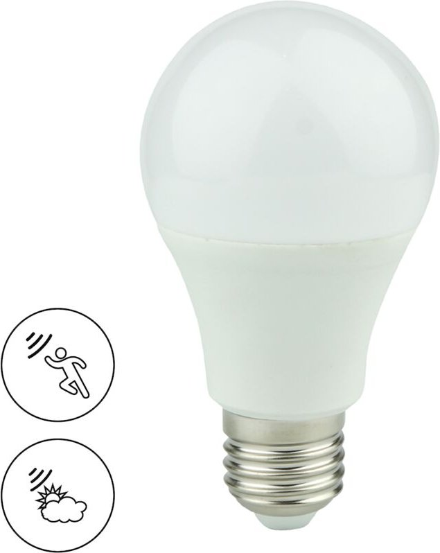 LED-Dämmerungsbewegungslampe E27 9W A60 WARM