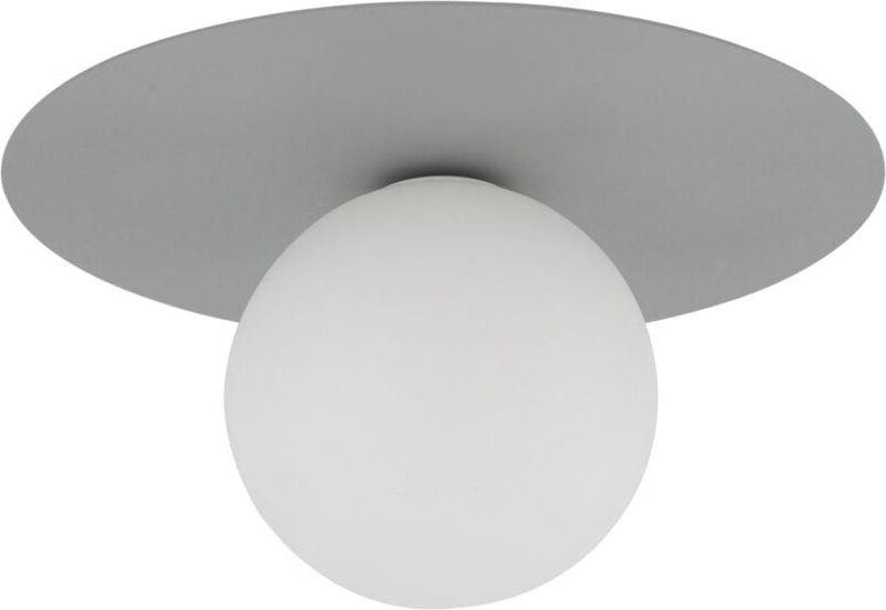 Deckenlampe Kinderzimmer Glas Metall G9 Ø 25 cm Grau Weiß Kugelschirm Kinderzimmerleuchte Decke