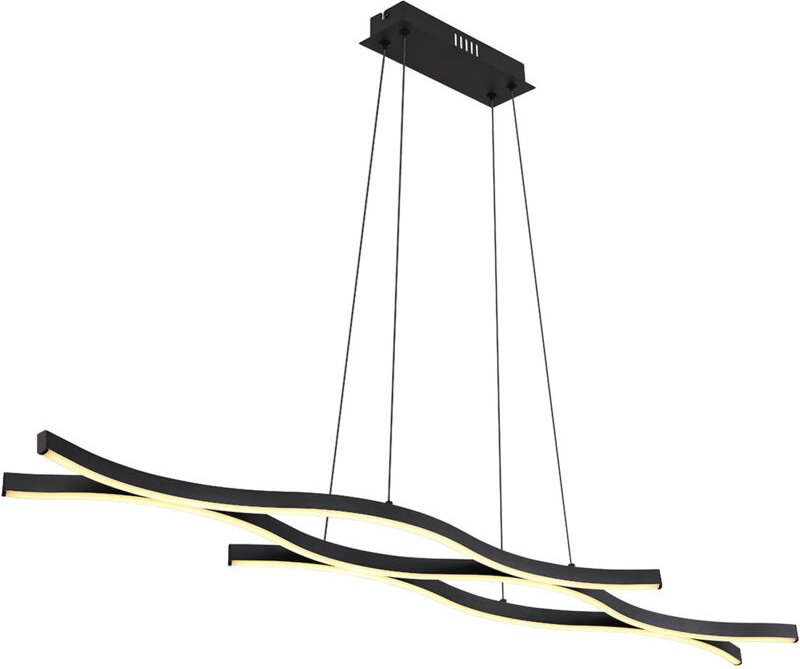 Thumbnail - Pendelleuchte Hängelampe Deckenlampe led Höhenverstellbar Schwarz-matt l 108 cm