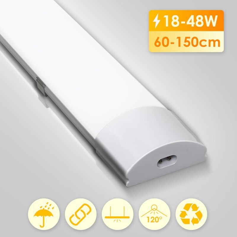 Swanew - led Feuchtraumleuchte Werkstatt Deckenleuchte Neutralweiß Keller 150 cm