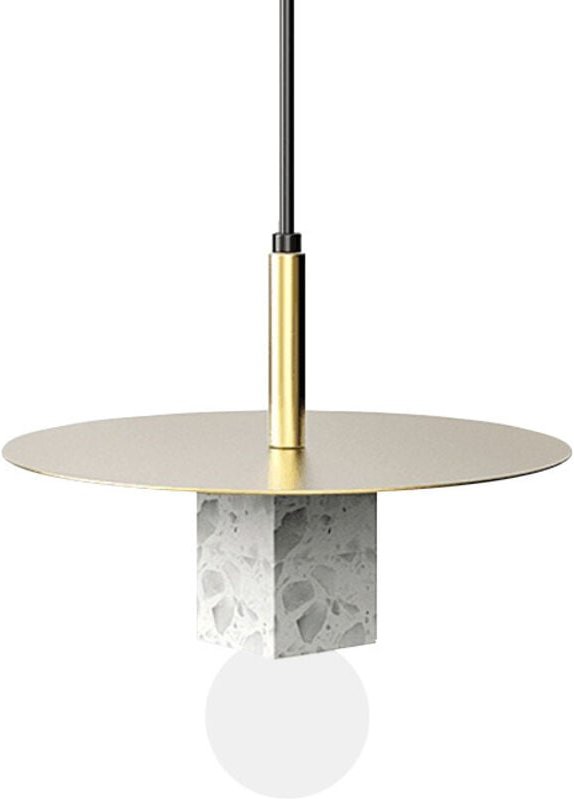 Lustre en marbre en fer forgé chaud populaire Personnalité nordique Suspension à une tête Lumière de suspension de barre...