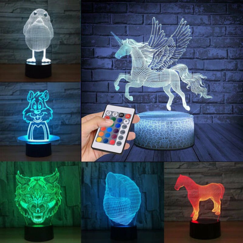 Trade Shop Traesio - Trade Shop - lampada led rgb acrilico personalisierte effect 3D telecomando decorativa casa - -Höhe...