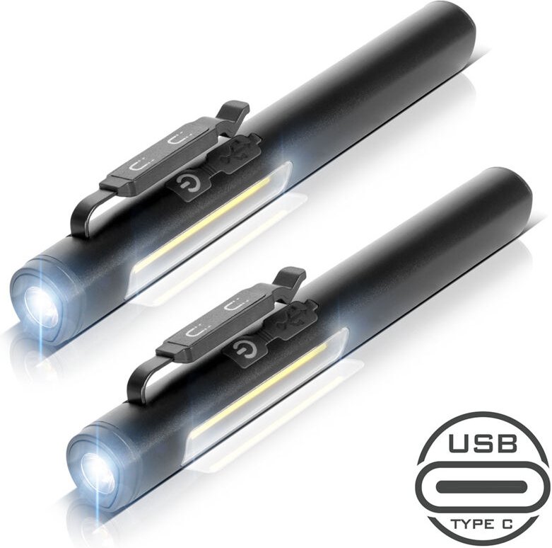 STAHLWERK LED-Arbeitsleuchte 2er Set Stablampe 600 mAH magnetische LED-Werkstattlampe