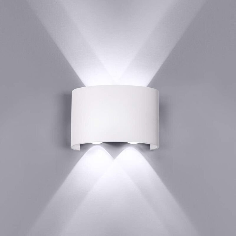 LED Wandlampe Innen, 4W Weiß Moderne Wandleuchte Up und Down für Badezimmer, Wohnzimmer, Schlafzimmer, Flur (Kaltweiss)