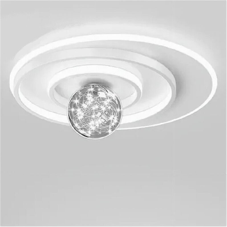 Trade Shop Traesio - Trade Shop - led-deckenleuchte 48W circle spiral weiss kugel rund kronleuchter kaltlicht 70760 -