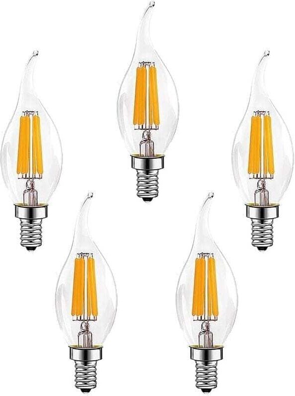Stücke E14 6W dimmbare LED-Glühbirnen (entspricht 60W Halogenlampe), 600LM, Warmweiß 2700K, Retro-Kerzenglühbirne, C35, ...