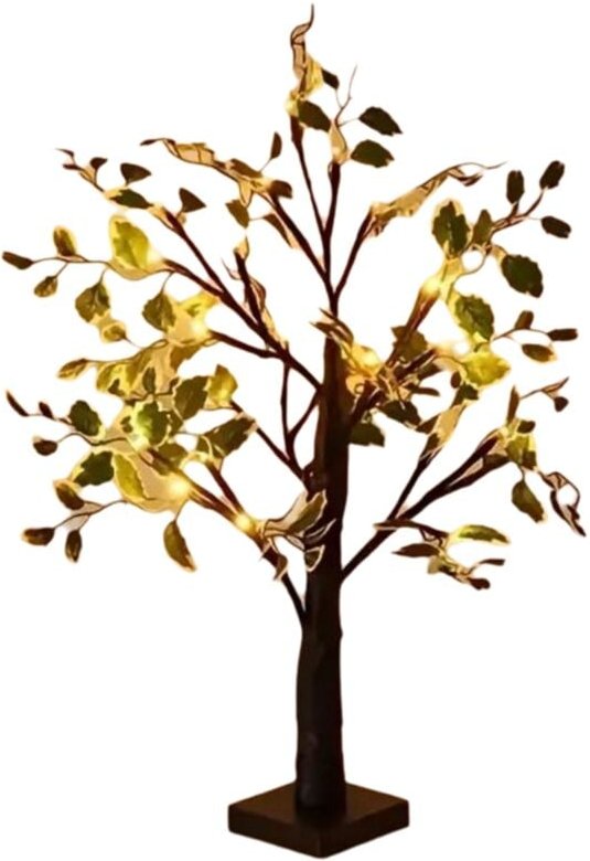 1pc 24LED Simulation Baum Licht Urlaub Geformt Schwarz