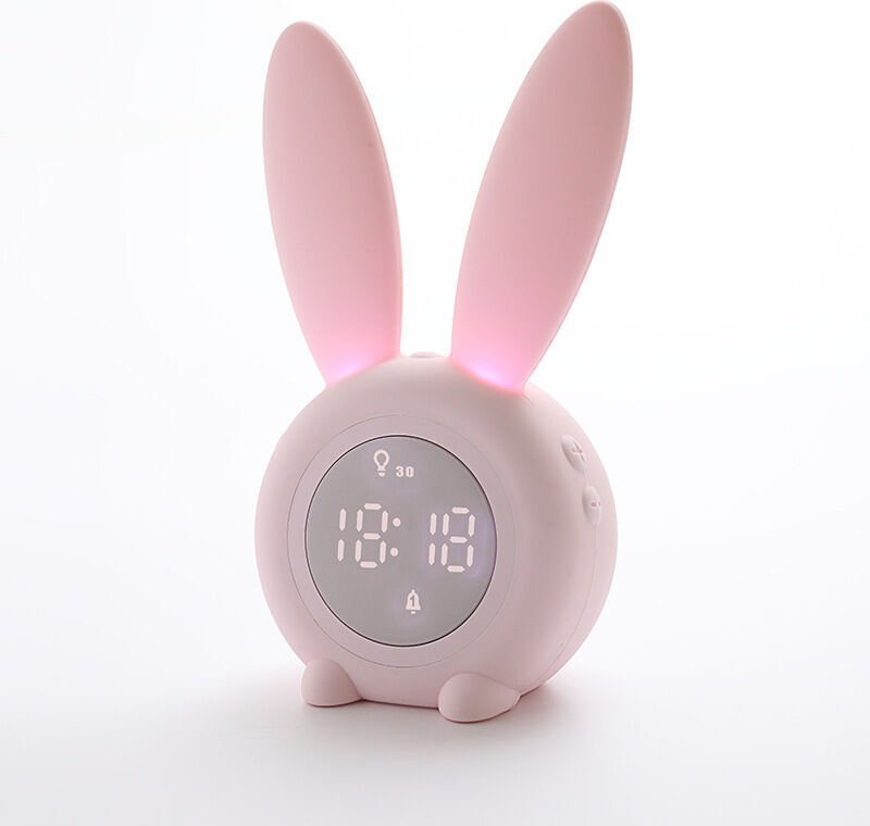 Hasenförmiger Induktionswecker, intelligente automatische Einstellung, Atemlicht, Anzeige von Uhrzeit, Datum und Tempera...