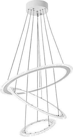 Pendelleuchte 128W led Kronleuchter ø 60+50+30 cm 3 Ringe Hängeleuchte Acryl Höhenverstellbar Pendellampe mit Fernbedien...