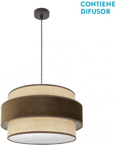 Senko - Reyes Pendelleuchte 2xe27 braun/natur-braun regx50x50 cm