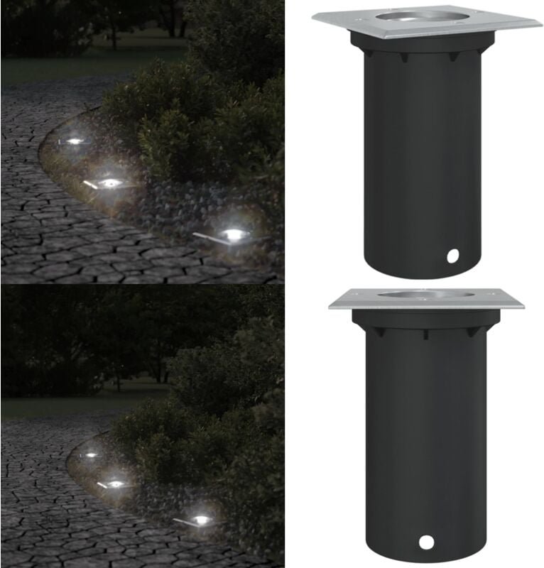Bodeneinbauleuchte Quadratisch Schwarz 10,5x10,5cm Aludruckguss - Bodenlampe - Außendusche - LED Strahler - Gartenbeleuc...
