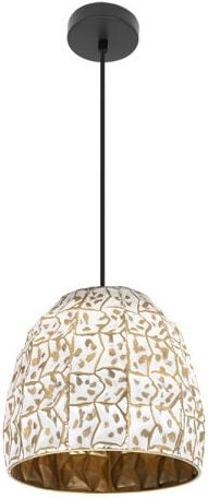 Fabrilamp - Tebas Schwarz/Weiß/Gold Hängeleuchte deDeckenleuchte 1xe27 Regx33x33 Cm