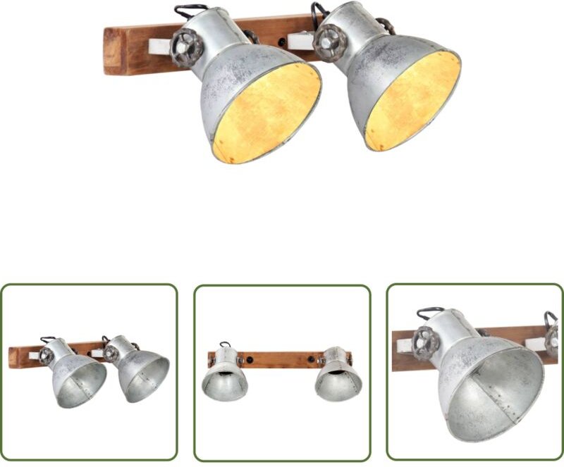 The Living Store Wandlampe Industriestil Silbern 45x25 cm E27 - Industrielampen - Wandleuchte - Vintage Möbel - Wohnacce...