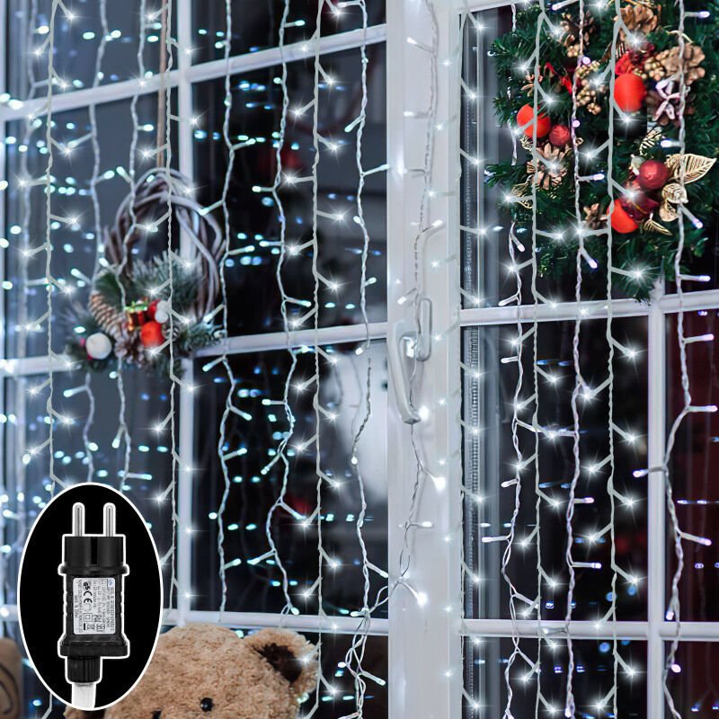 Thumbnail - SWANEW 10m 100 LED Lichterkette Eisregen LED-Lichtervorhang Weihnachtsbaumbeleuchtung Weihnachtsbeleuchtung Innen Außen ...