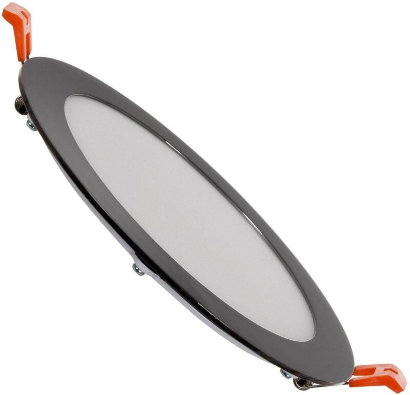 LED Einbaustrahler flach 12W Rund SuperSlim Schwarze Ausschnitt Ø 155mm 3000K Warmweiß