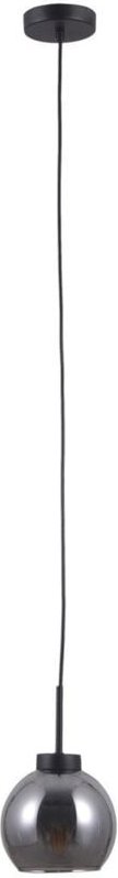 Poggi - Skandinavischer hängender Anhänger Schwarz Matt 1 Licht mit rauchigem Schatten, E27 - Italux