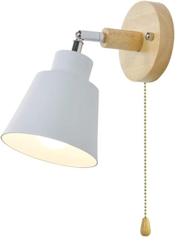 Wandleuchte aus Holz mit Schalter, drehbare Aluminium-Wandleuchte für Bar, Schlafzimmer, Küche, Restaurant, Café, Flur, ...