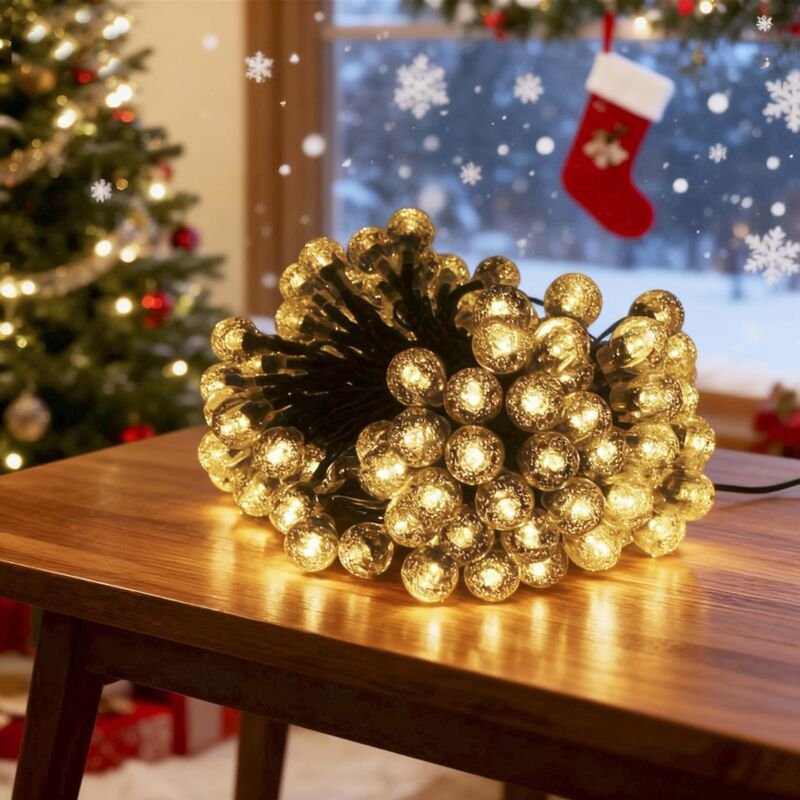 Weihnachtslichterkette, 30 LEDs, warmweiß, Glasbirnen, ETL-zertifiziert, Dekoration für Party, Baum, Garten, Terrasse, H...