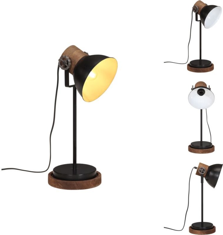 Schreibtischlampe 25 w Schwarz 17x17x50 cm E27 - Tischleuchte - Industrielampen - Stehlampe - Wohnraumbeleuchtung - Schl...