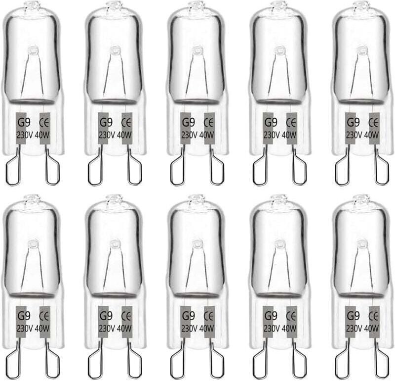 G9 40W 230V 480lm 2900K warmweiße Halogenlampen, dimmbar, für Kronleuchter, Außenlampen, Wandleuchten und Möbelbeleuchtu...