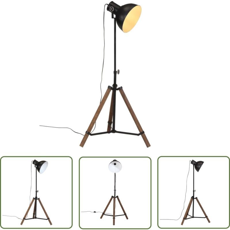 The Living Store - Stehleuchte 25 w Schwarz 75x75x90-150 cm E27 - Industrielampen - Stehlampe - Wohnraumleuchte - Esszim...
