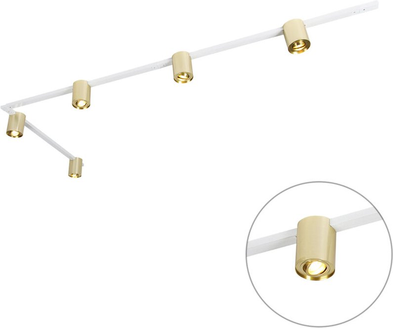 Schienensystem Gold und Weiß mit 5 Spots 1-phasig - Rondoo Up