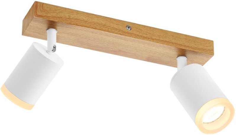 Led Deckenleuchte Deckenstrahler 2 Flammig - Deckenlampe GU10 Holz Weiß 350° Schwenkbar Küchenlampe Vintage Deckenspots ...