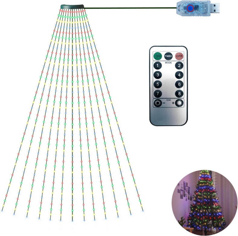 Eosnow Weihnachtsbaum-dekorative Lichterkette, Garten-Layout, Wasserfall, Party, Camping, Atmosphäre, LED-Wasser
