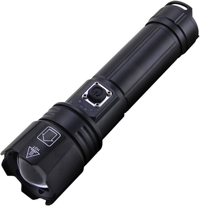 Thumbnail - Superhelle LED-Taschenlampe, zoombar, wasserdicht, wiederaufladbar, 5 Modi für Camping, Jagd, Polizei und Militär