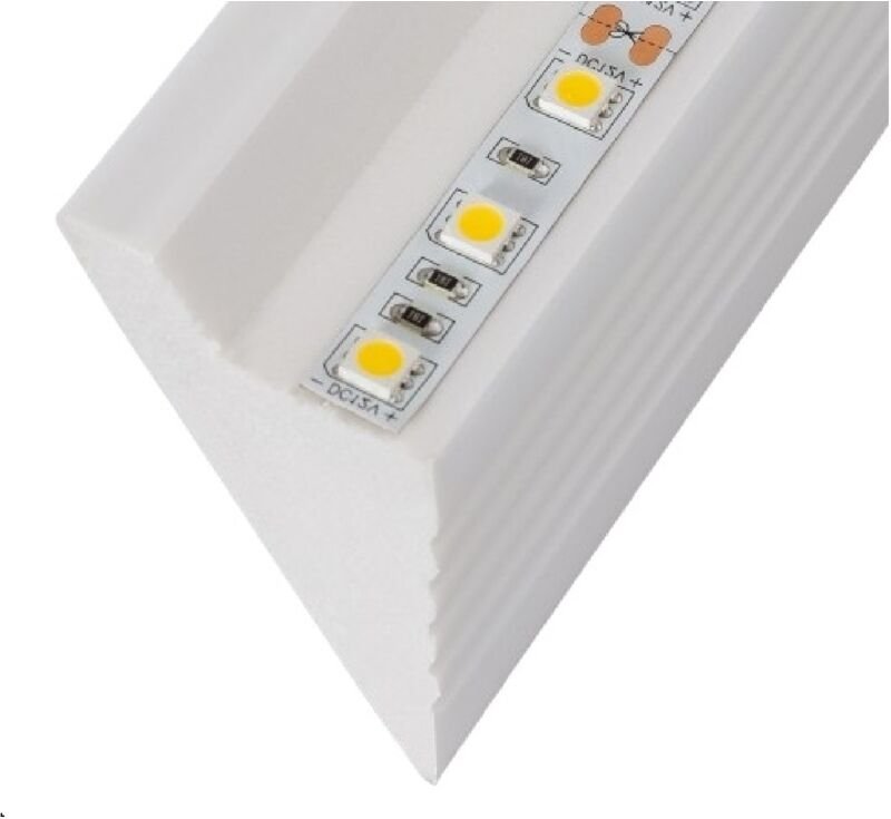Zierleiste für LED-Streifen 2m Diagonal Modern Weiß