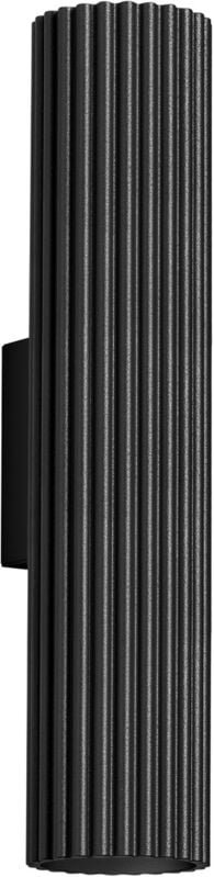 Licht-erlebnisse - Wandleuchte Aluminium GU10 30 cm hoch Schwarz 2-flammig länglich Modern