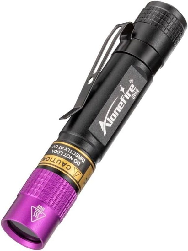 SV62 3W Mini-UV-LED-Taschenlampe (365 nm Schwarzlicht) – Sehr klein – Ideal für Malerei, Mineralien, Fluorescein, Urin- ...