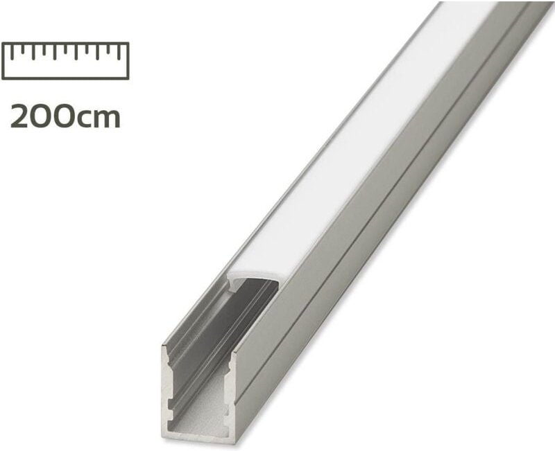 LED Aufbau U-Profil eloxiert 10 x 14mm opal 200cm