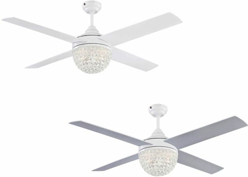 Deckenventilator Kelcie Weiß 132 cm mit Licht